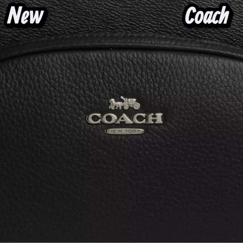 🔴New NWT Coach Court Backpack – Signature Canvas | Gunmetal/Charcoal/Black